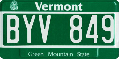 VT license plate BYV849