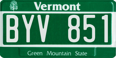 VT license plate BYV851