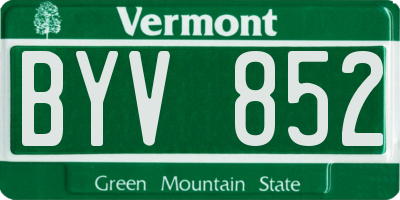 VT license plate BYV852