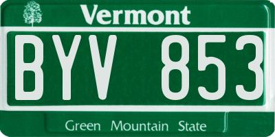 VT license plate BYV853