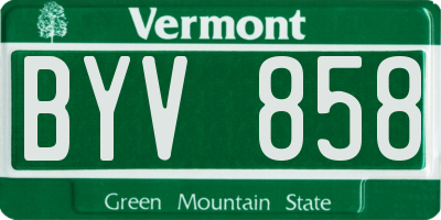 VT license plate BYV858