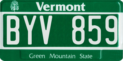 VT license plate BYV859