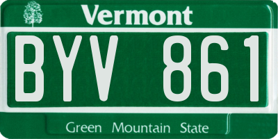 VT license plate BYV861