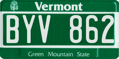 VT license plate BYV862