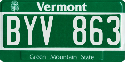 VT license plate BYV863