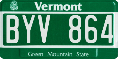 VT license plate BYV864