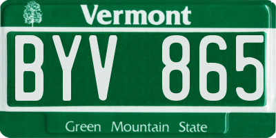 VT license plate BYV865