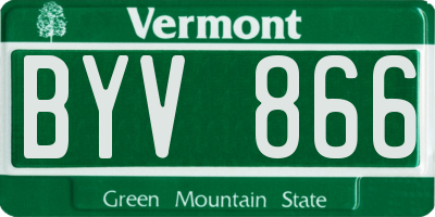 VT license plate BYV866