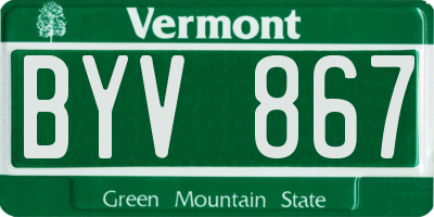 VT license plate BYV867