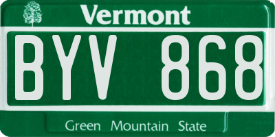 VT license plate BYV868