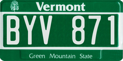 VT license plate BYV871