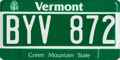 VT license plate BYV872