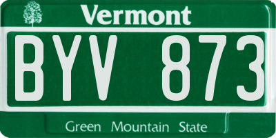 VT license plate BYV873
