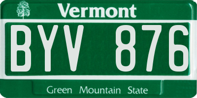 VT license plate BYV876