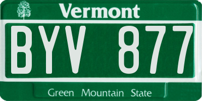 VT license plate BYV877