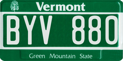 VT license plate BYV880