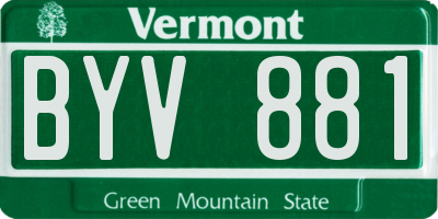 VT license plate BYV881