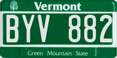 VT license plate BYV882