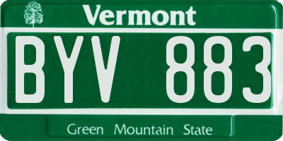VT license plate BYV883