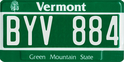 VT license plate BYV884
