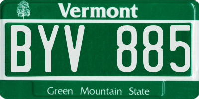 VT license plate BYV885