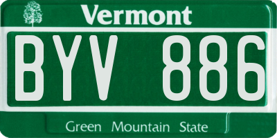 VT license plate BYV886