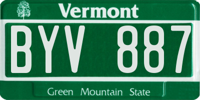 VT license plate BYV887
