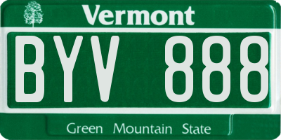 VT license plate BYV888