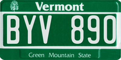 VT license plate BYV890