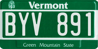 VT license plate BYV891