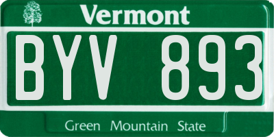 VT license plate BYV893