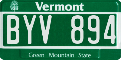 VT license plate BYV894