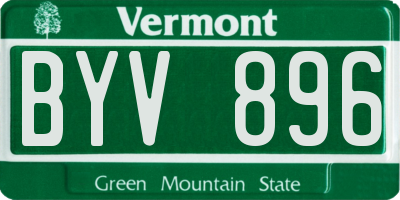 VT license plate BYV896
