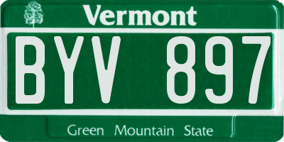 VT license plate BYV897