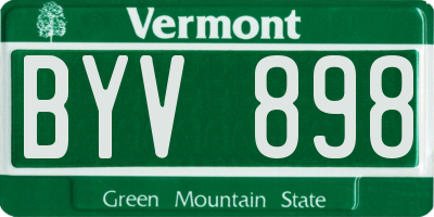 VT license plate BYV898