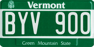 VT license plate BYV900
