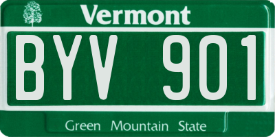 VT license plate BYV901