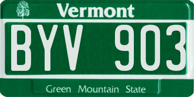 VT license plate BYV903