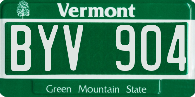 VT license plate BYV904