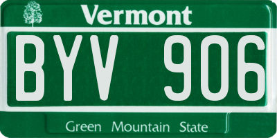 VT license plate BYV906