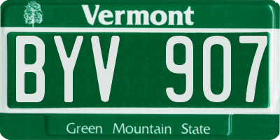 VT license plate BYV907
