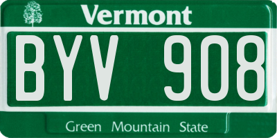 VT license plate BYV908