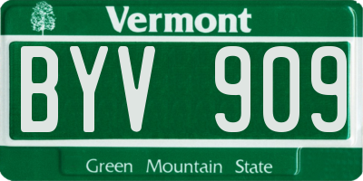 VT license plate BYV909