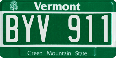 VT license plate BYV911