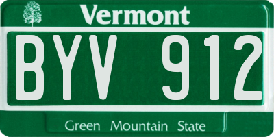 VT license plate BYV912