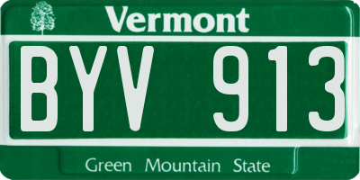 VT license plate BYV913