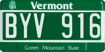 VT license plate BYV916