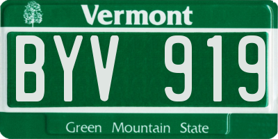 VT license plate BYV919