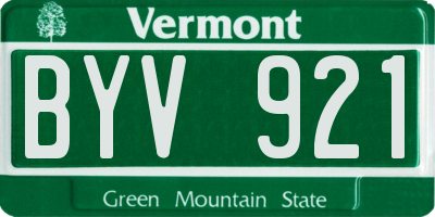 VT license plate BYV921