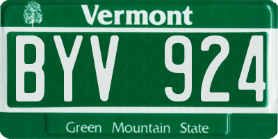 VT license plate BYV924